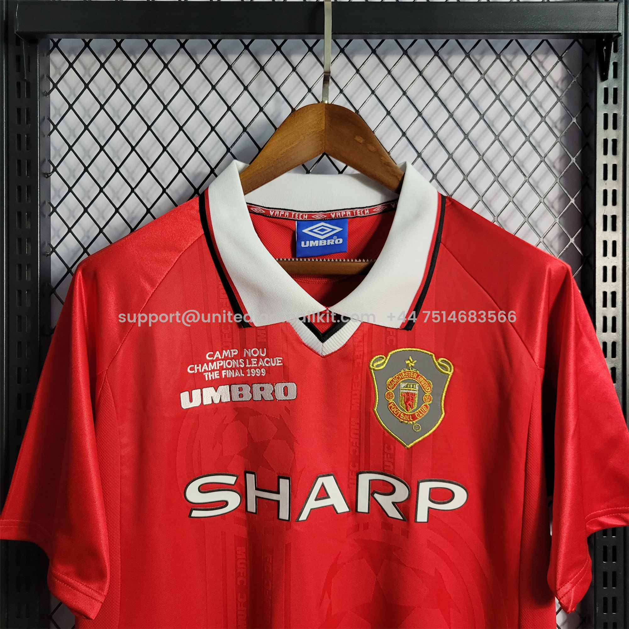 Unitedfootballkit.com | Retro Manchester United 99-00 Home Jersey -Customize Name, Number and Patch | Worldwide Shipping