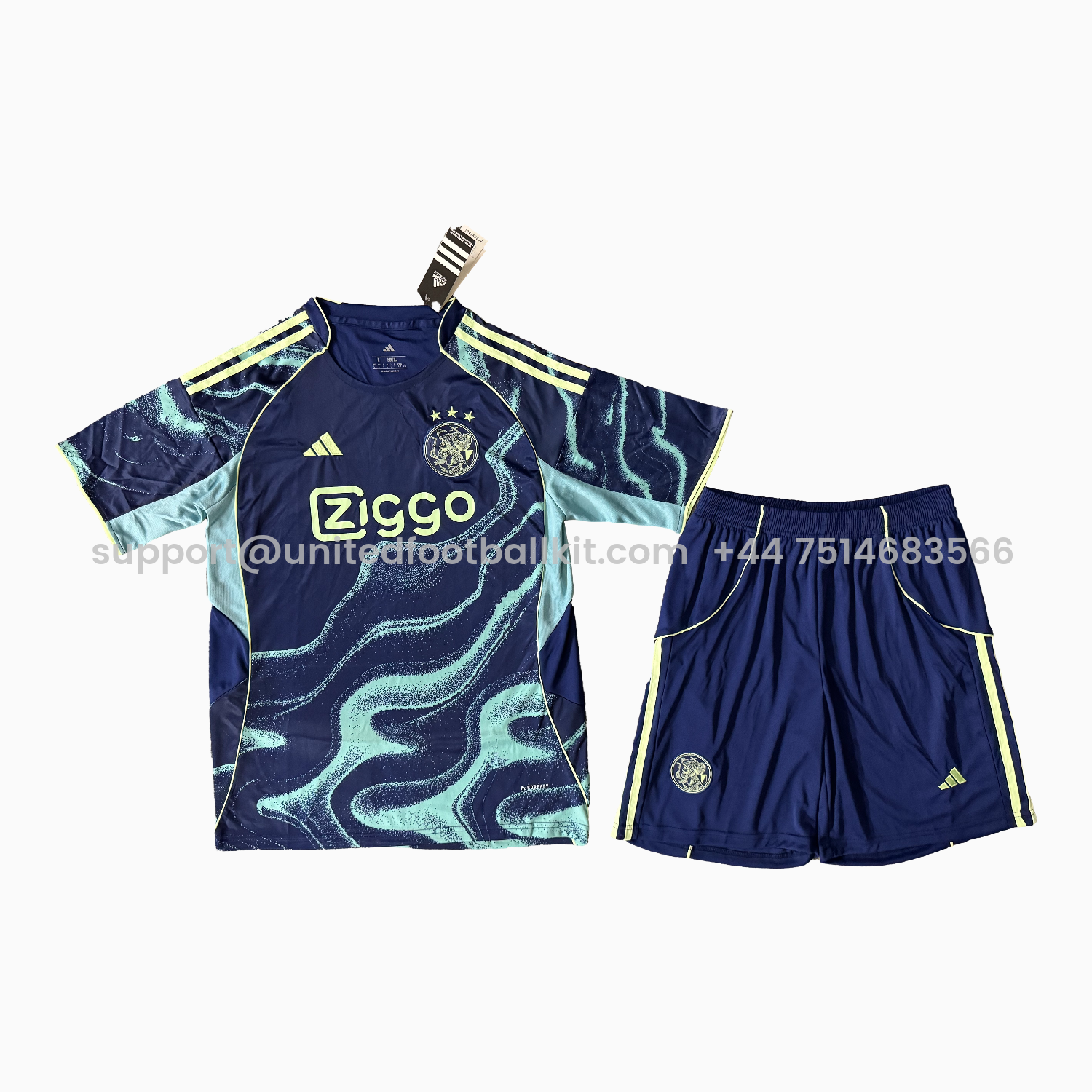 Unitedfootballkit.com | Ajax 25-26 Away Men's Adult Jersey Set - Fans Version -Customize Name, Number and Patch | Worldwide Shipping