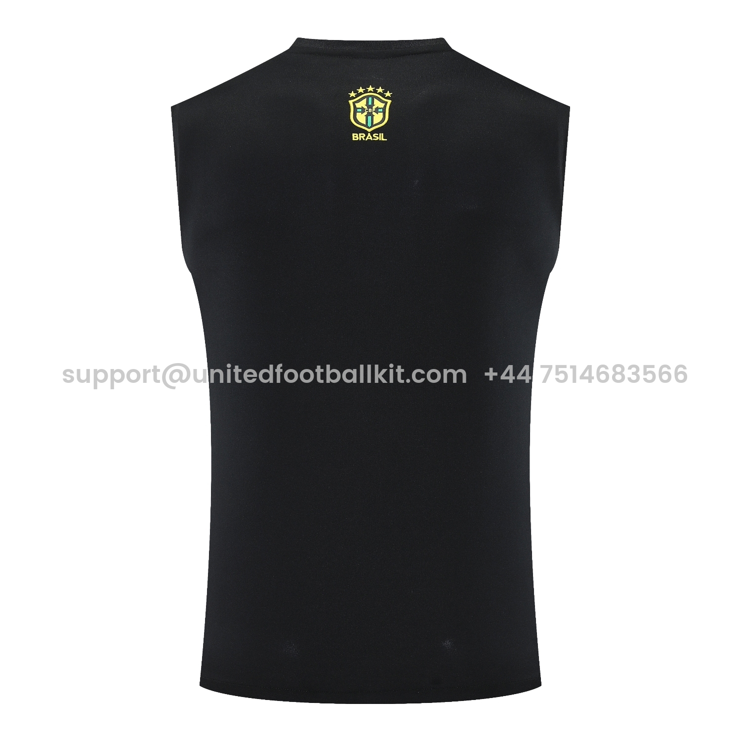 Unitedfootballkit.com | Brazil 25-26 Yellow Jesus Statue Vest Training Set - Yellow Vest & Black Shorts -Customize Name, Number and Patch | Worldwide Shipping