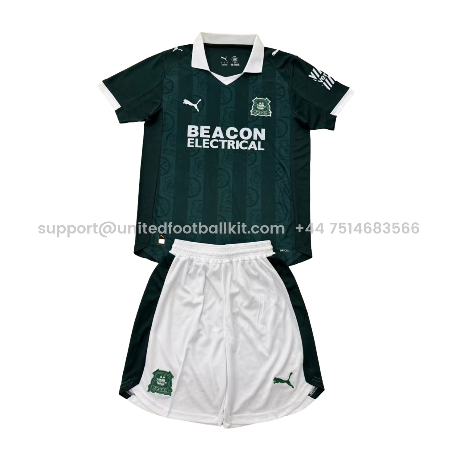 Unitedfootballkit.com | Plymouth Argyle 25-26 Home Men's Adult Jersey Set - Fans Version -Customize Name, Number and Patch | Worldwide Shipping