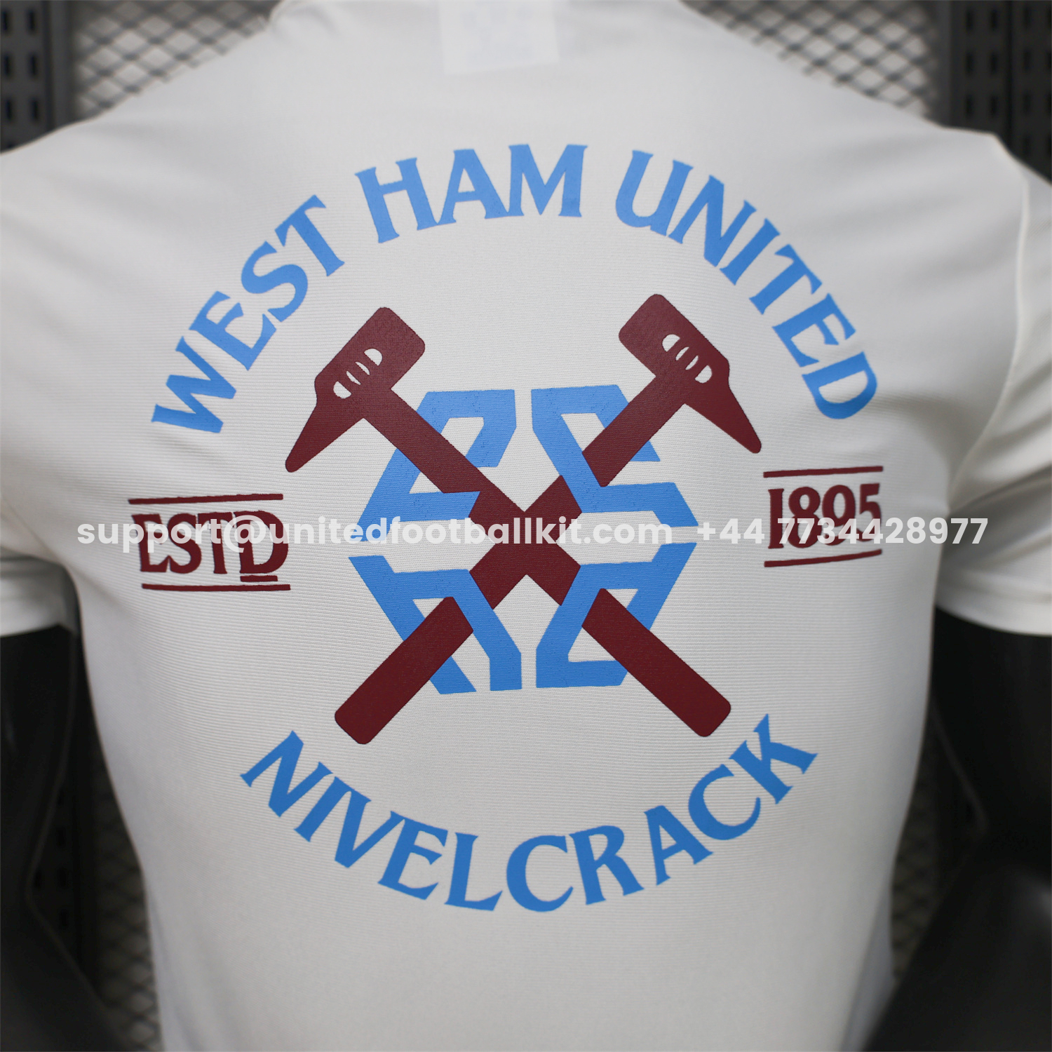 Unitedfootballkit.com | West Ham United 26-27 Retro Casual Style White Jersey - Player Version -Customize Name, Number and Patch | Worldwide Shipping