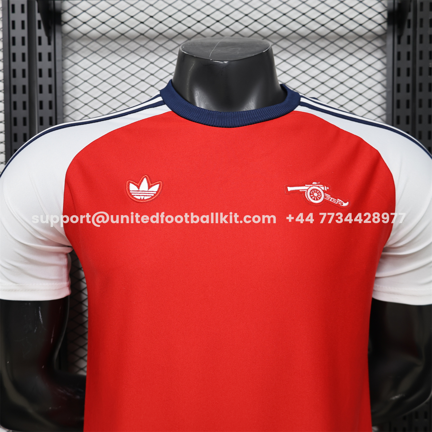 Unitedfootballkit.com | Arsenal 25-26 Red With White Casual Jersey - Player Version -Customize Name, Number and Patch | Worldwide Shipping