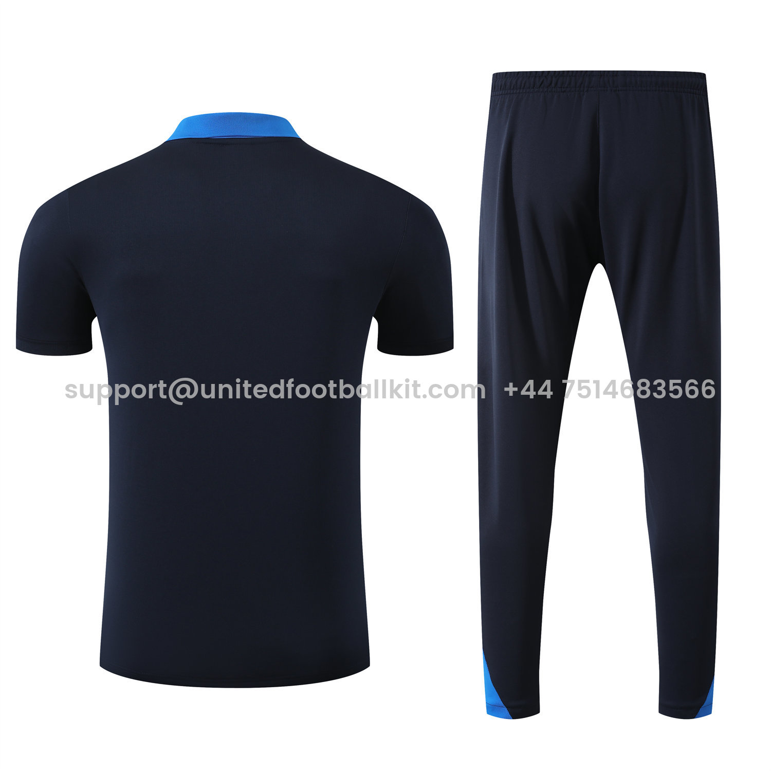 Unitedfootballkit.com | C.H.E.L.S.E.A 25-26 POLO Short-Sleeve Training Set - Deep Blue Top and Pants -Customize Name, Number and Patch | Worldwide Shipping
