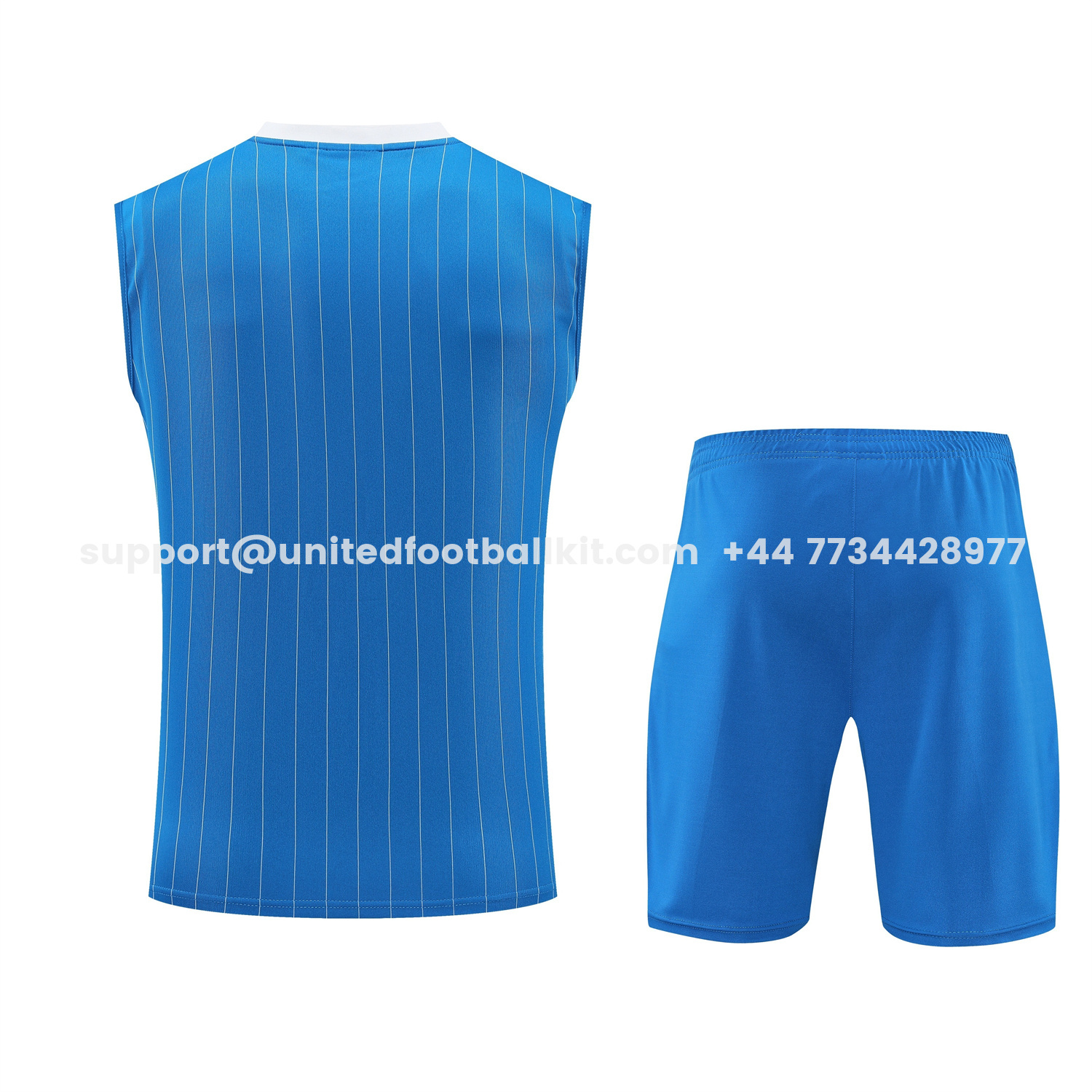 Unitedfootballkit.com | Real Madrid 25-26 Vest Training Set - Blue Vest & Blue Shorts -Customize Name, Number and Patch | Worldwide Shipping