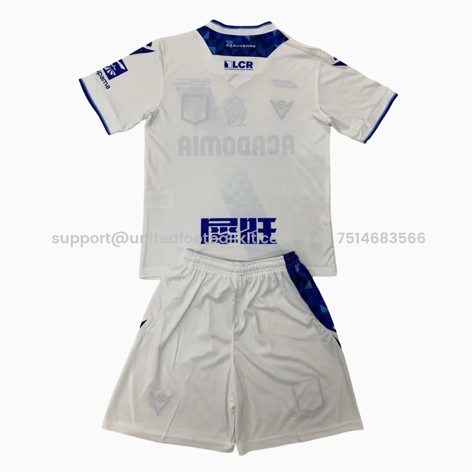 Unitedfootballkit.com | Auxerre 24-25 Home Kids Kit -Customize Name, Number and Patch | Worldwide Shipping