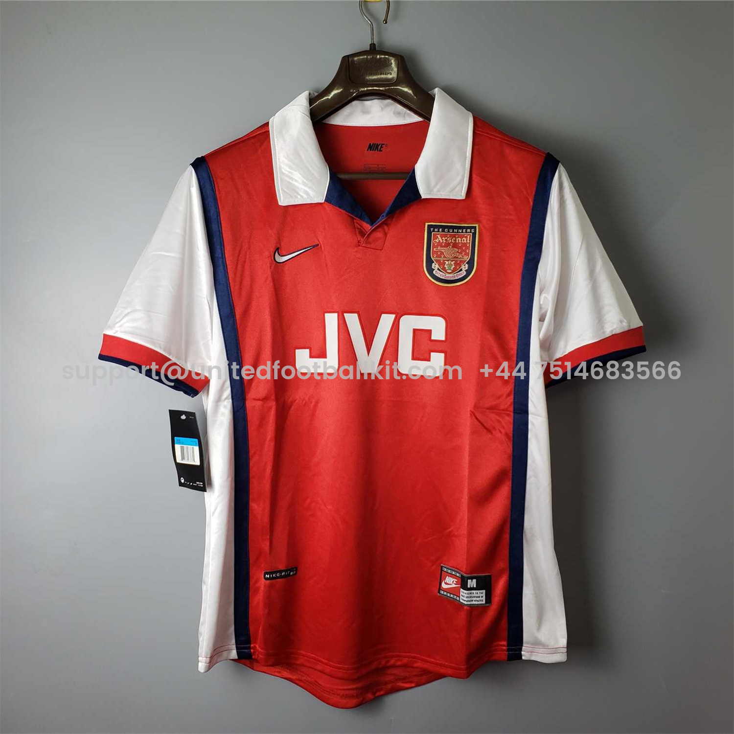 Unitedfootballkit.com | Retro Arsenal 98-99 Home Stadium Jersey -Customize Name, Number and Patch | Worldwide Shipping