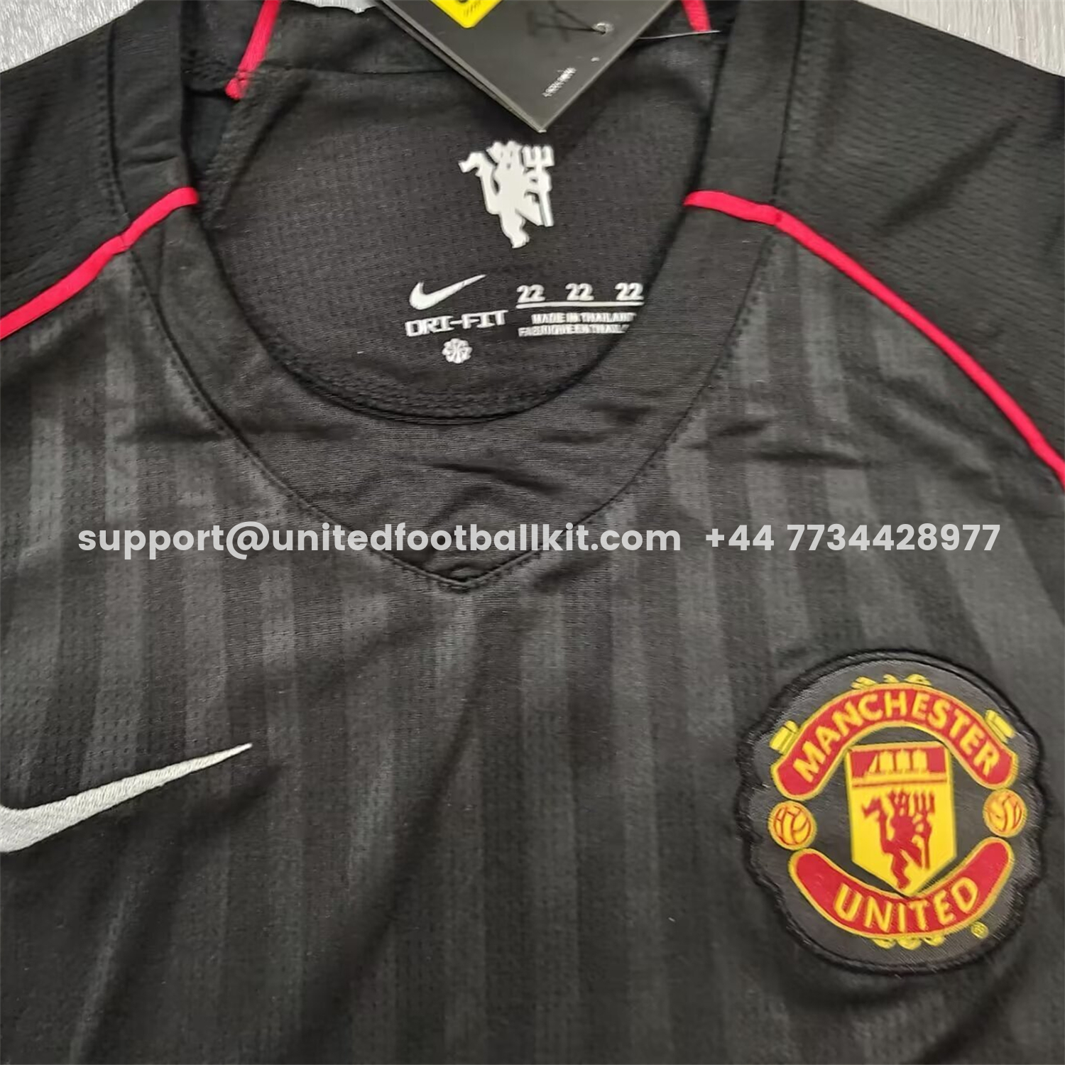 Unitedfootballkit.com | Retro Manchester United 2007-08 Away Black Kids Kit -Customize Name, Number and Patch | Worldwide Shipping