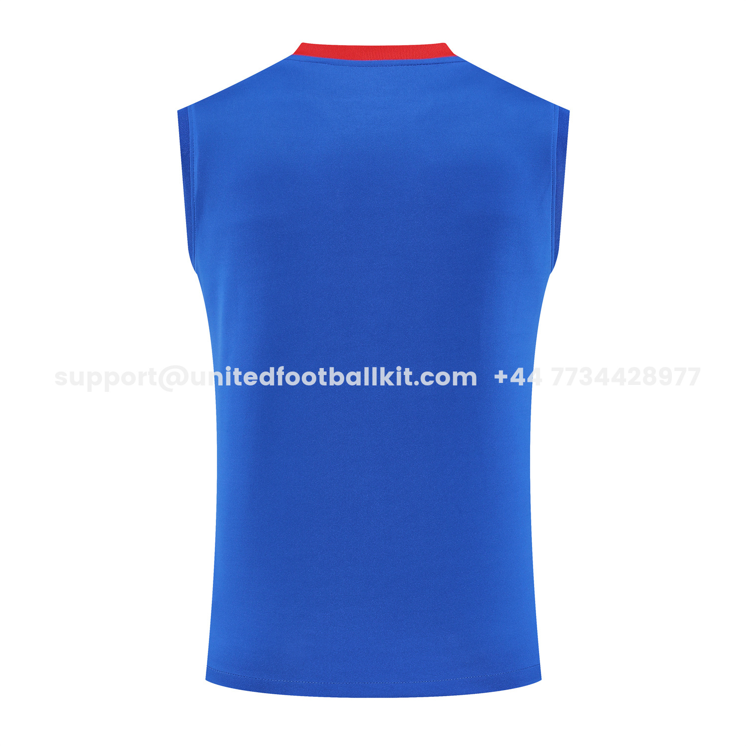 Unitedfootballkit.com | Paris Saint-Germain PSG 25-26 Vest Training Set - Red And Blue Lines Vest & Blue Shorts -Customize Name, Number and Patch | Worldwide Shipping