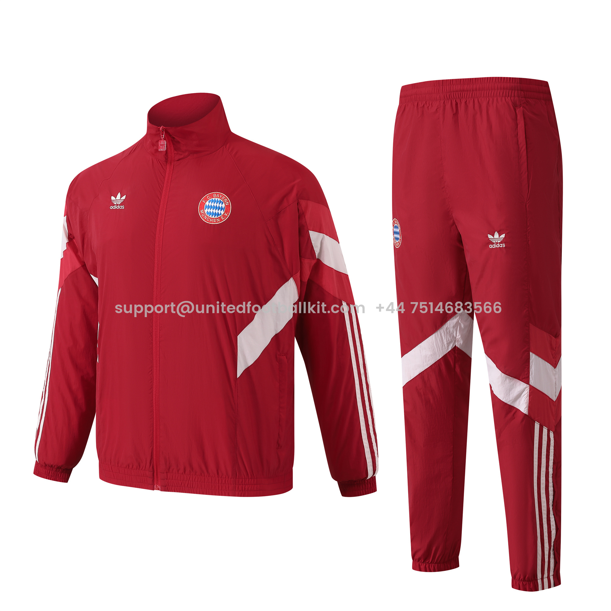 Unitedfootballkit.com | Bayern Munich 24-25 Originals LFSTLR Windbreaker Suit - Red Jackets & Pants -Customize Name, Number and Patch | Worldwide Shipping
