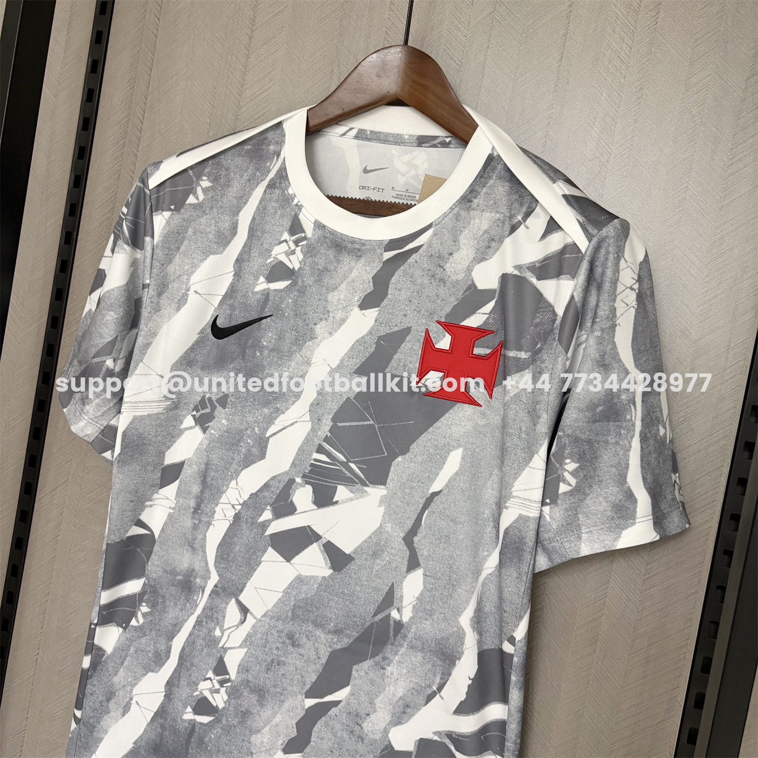 Unitedfootballkit.com | Vasco da Gama 26-27 Grey Pre-Match Training Jersey - Fans Version -Customize Name, Number and Patch | Worldwide Shipping