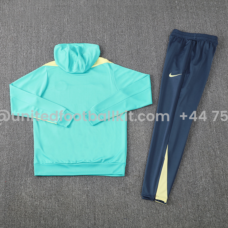 Unitedfootballkit.com | Club América 2025 Training Hoodie Set - Green Hoodie and Deep Blue Pants -Customize Name, Number and Patch | Worldwide Shipping