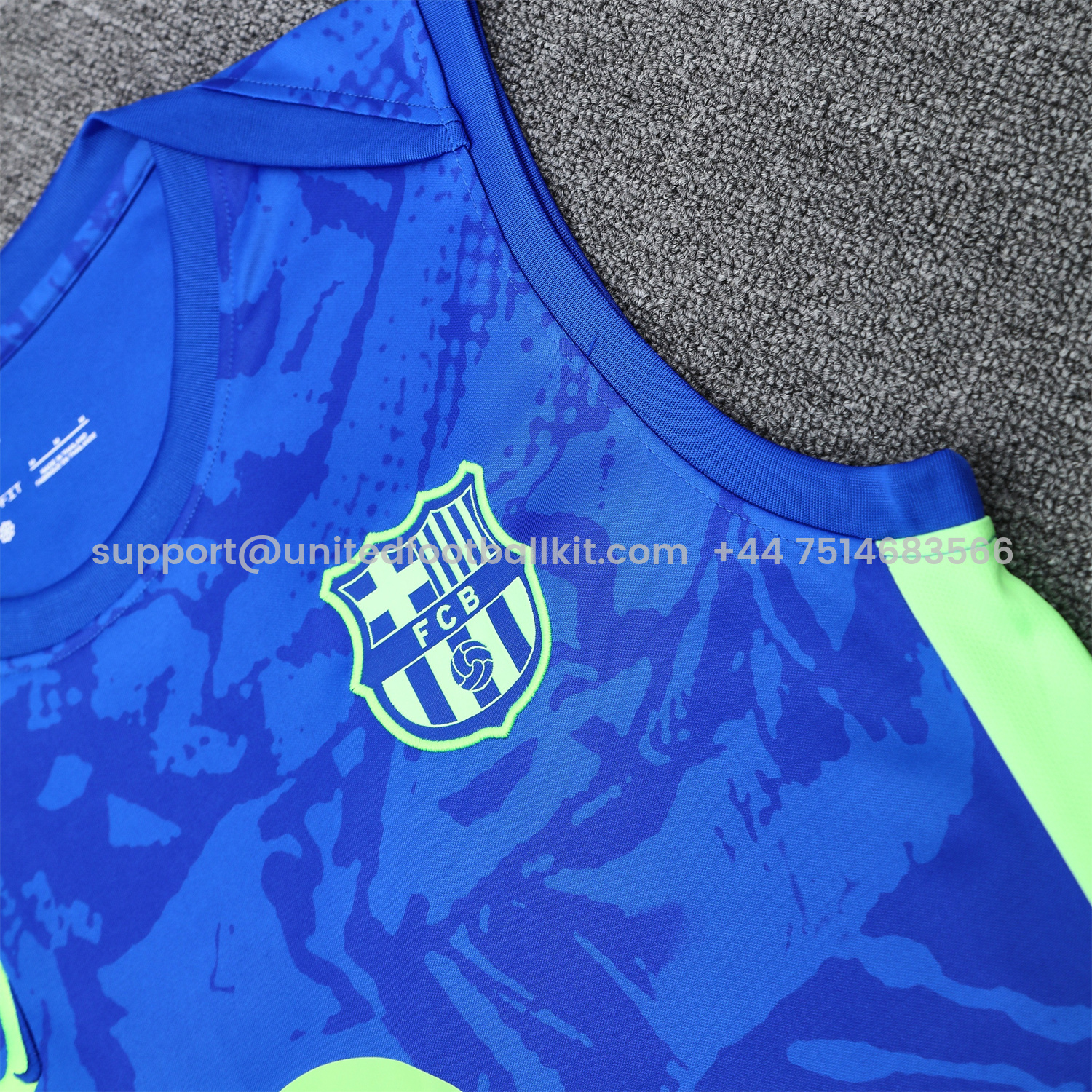 Unitedfootballkit.com | Barcelona 25-26 Vest Training Set - Blue Camouflage -Customize Name, Number and Patch | Worldwide Shipping