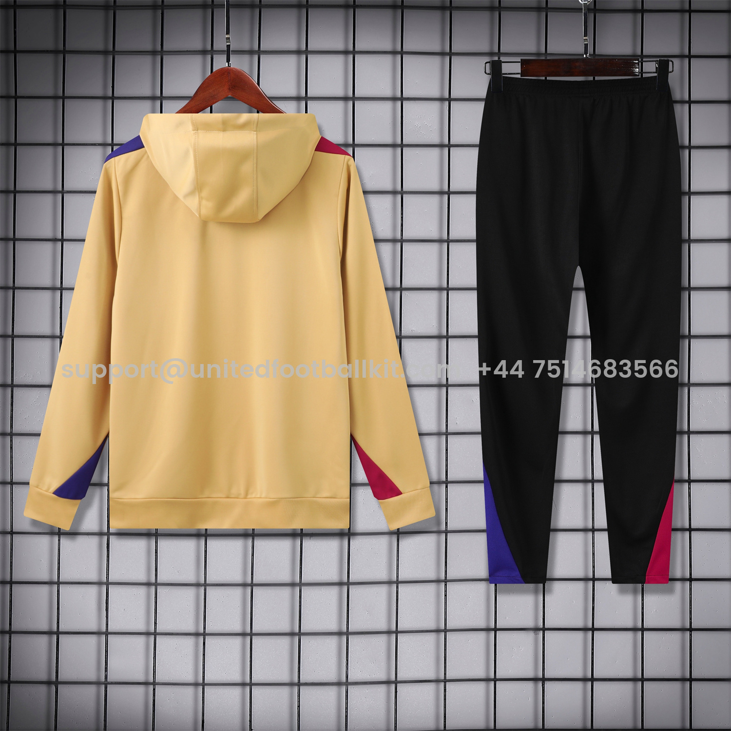 Unitedfootballkit.com | Barcelona 24-25 Training Hoodie Set - Khaki Hoodie and Black Pants -Customize Name, Number and Patch | Worldwide Shipping