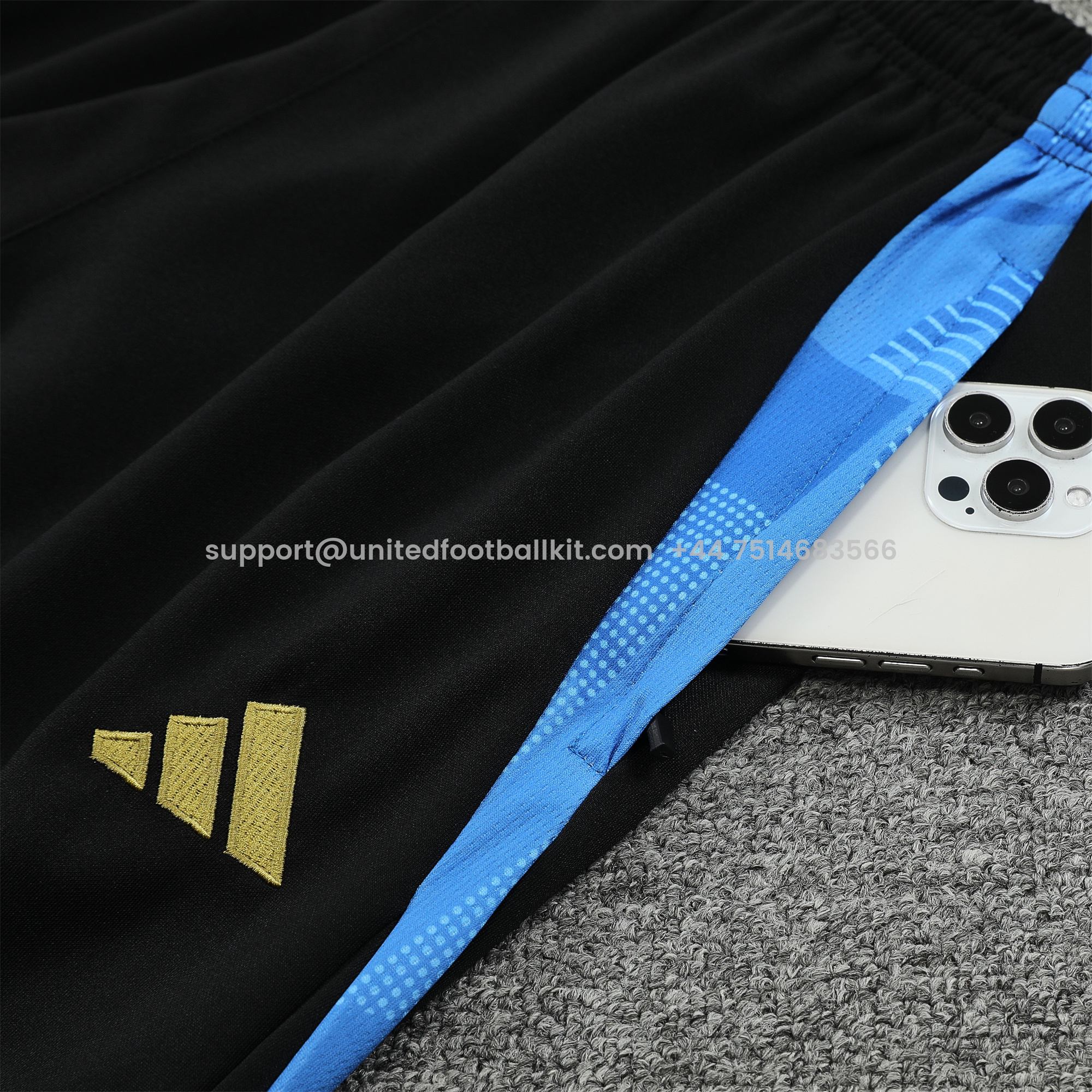 Unitedfootballkit.com | Argentina 24-25 Long Sleeve Training Set - Black Blue -Customize Name, Number and Patch | Worldwide Shipping