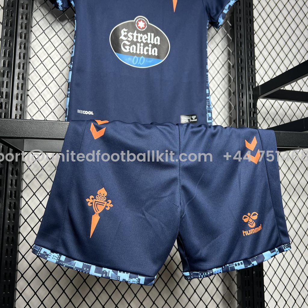 Unitedfootballkit.com | Celta Vigo 24-25 Away Kids Kit -Customize Name, Number and Patch | Worldwide Shipping