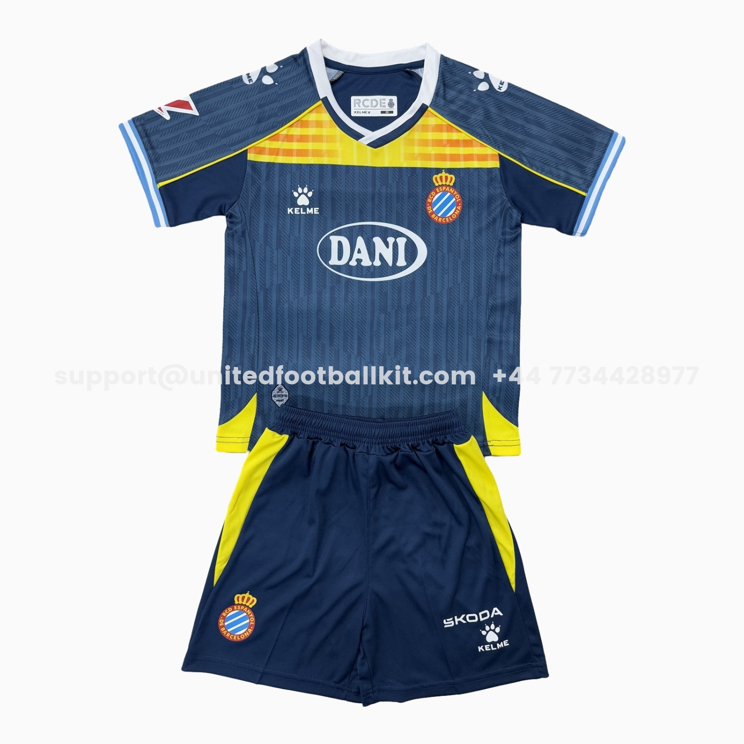 Unitedfootballkit.com | RCD Espanyol 25-26 Third Kids Kit -Customize Name, Number and Patch | Worldwide Shipping