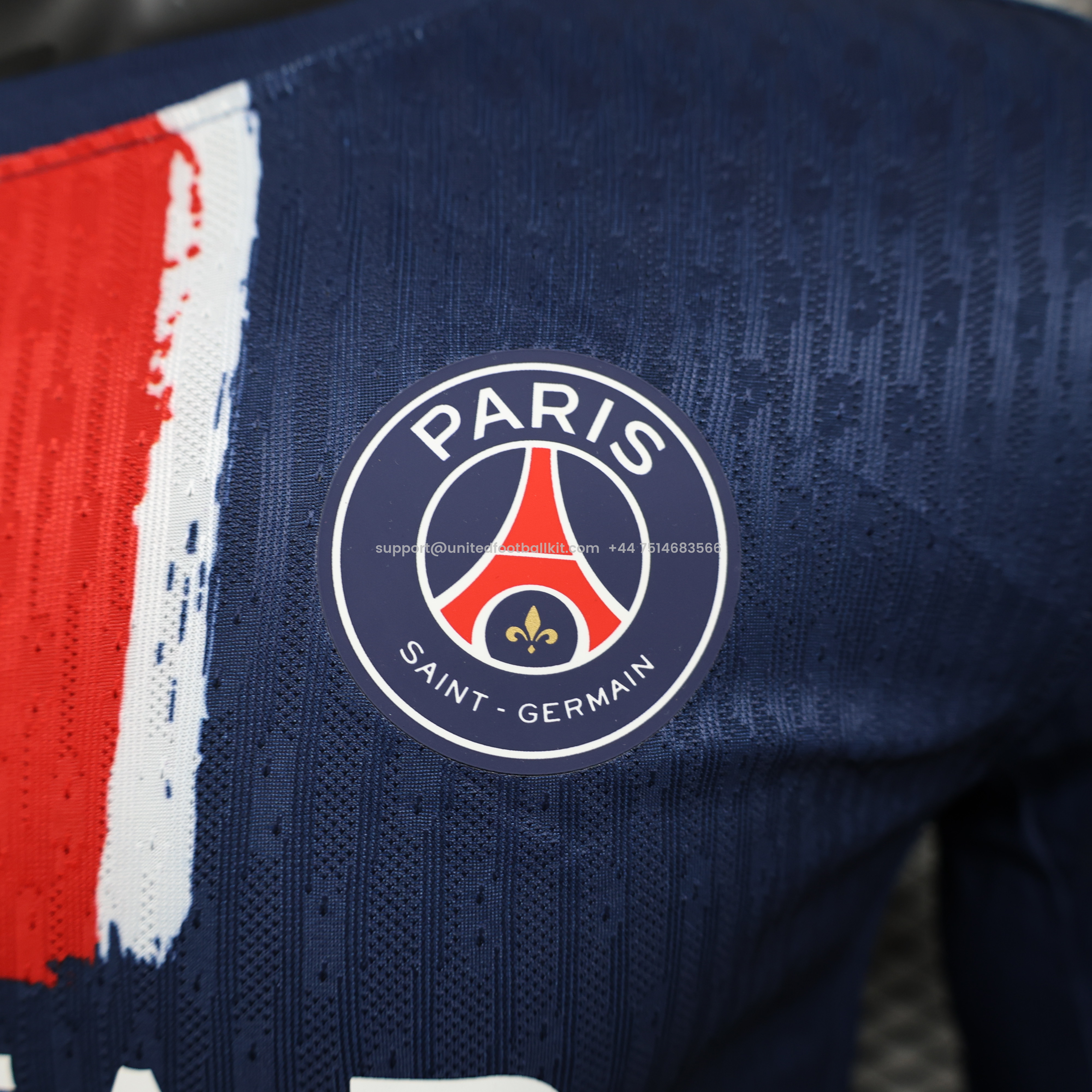 Unitedfootballkit.com | Paris Saint-Germain PSG 24-25 Home Stadium Long Sleeve Jersey - Player Version -Customize Name, Number and Patch | Worldwide Shipping