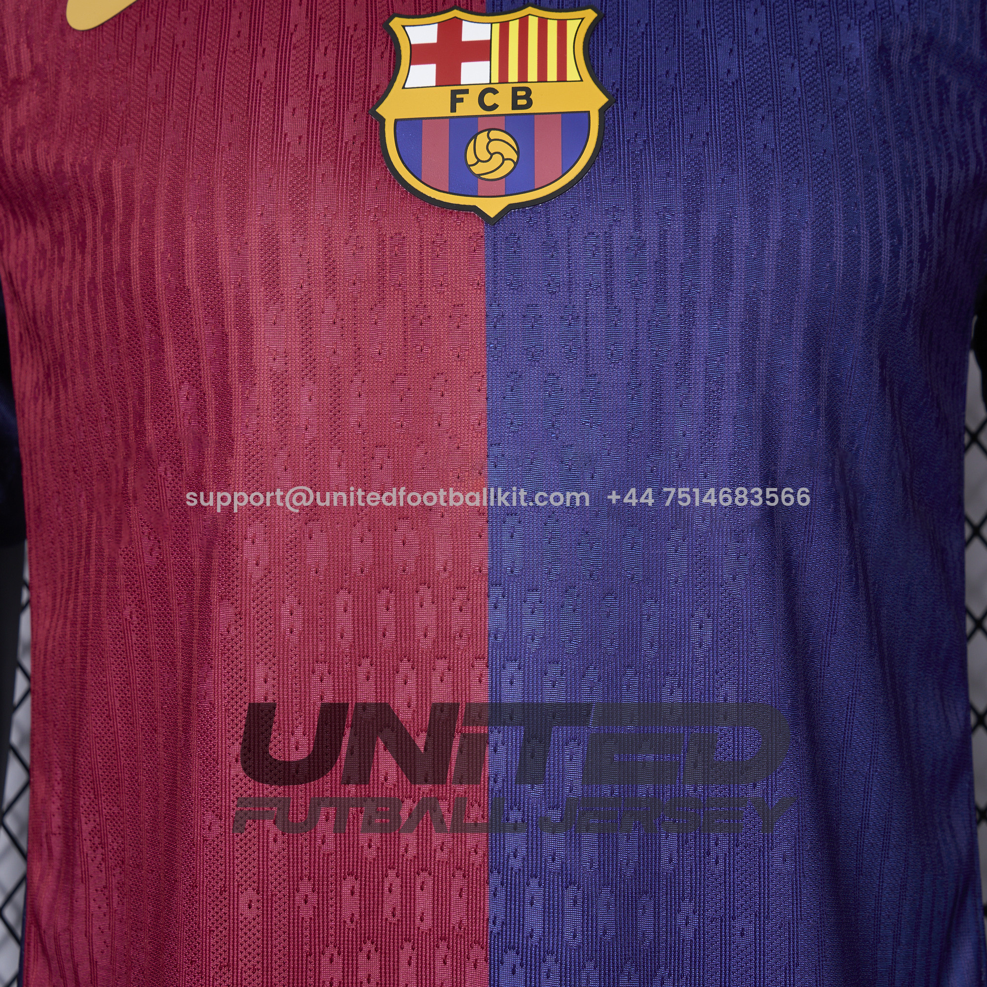 Unitedfootballkit.com | Barcelona 24-25 Home Unsponsored Jersey - Player Version -Customize Name, Number and Patch | Worldwide Shipping