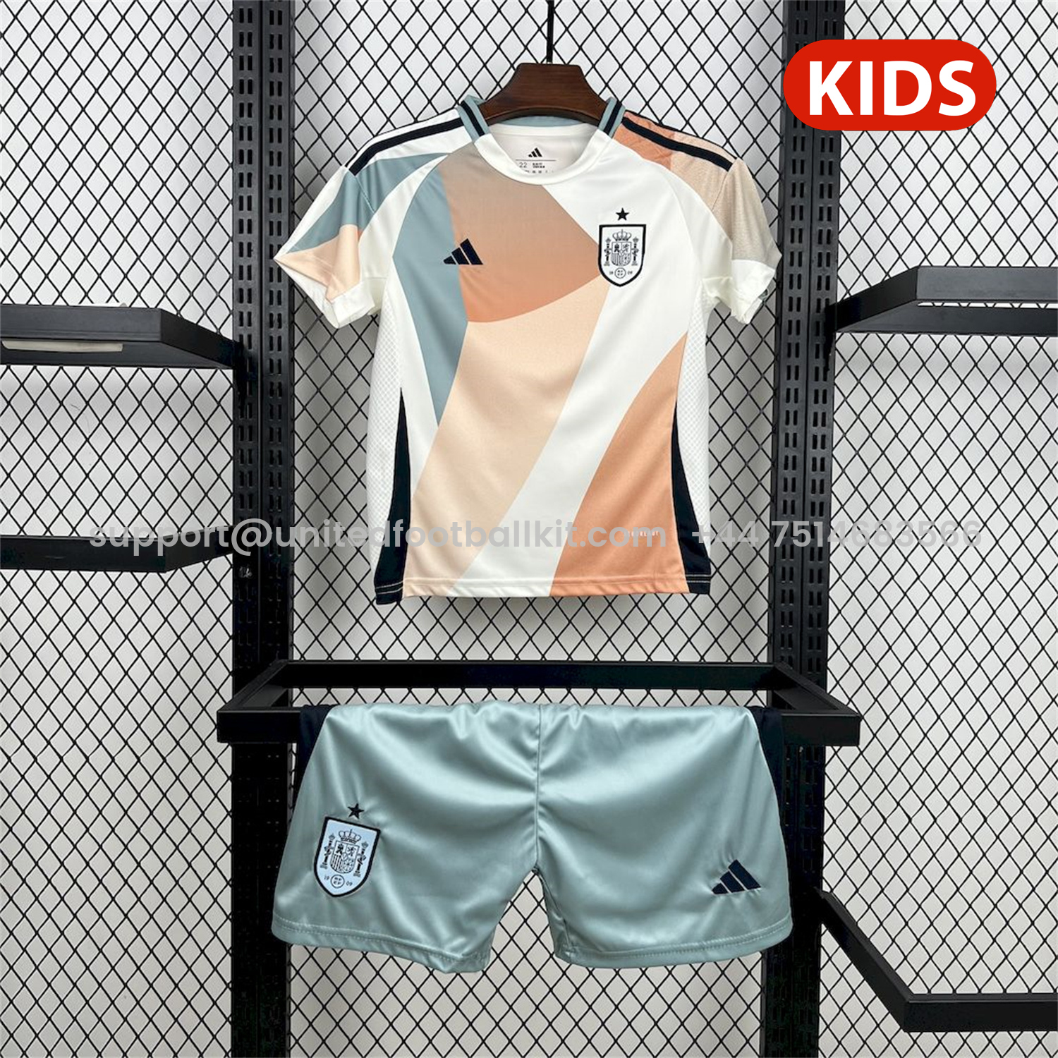 Unitedfootballkit.com | Spain 2025 Women's Team Away Kids Kit -Customize Name, Number and Patch | Worldwide Shipping