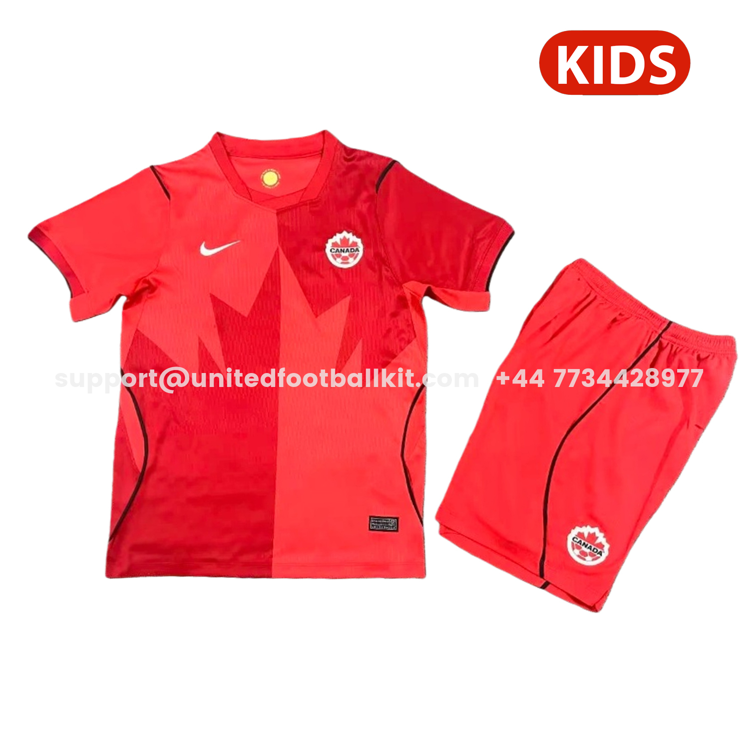 Unitedfootballkit.com | Canada 2026 Home Kids Kit -Customize Name, Number and Patch | Worldwide Shipping
