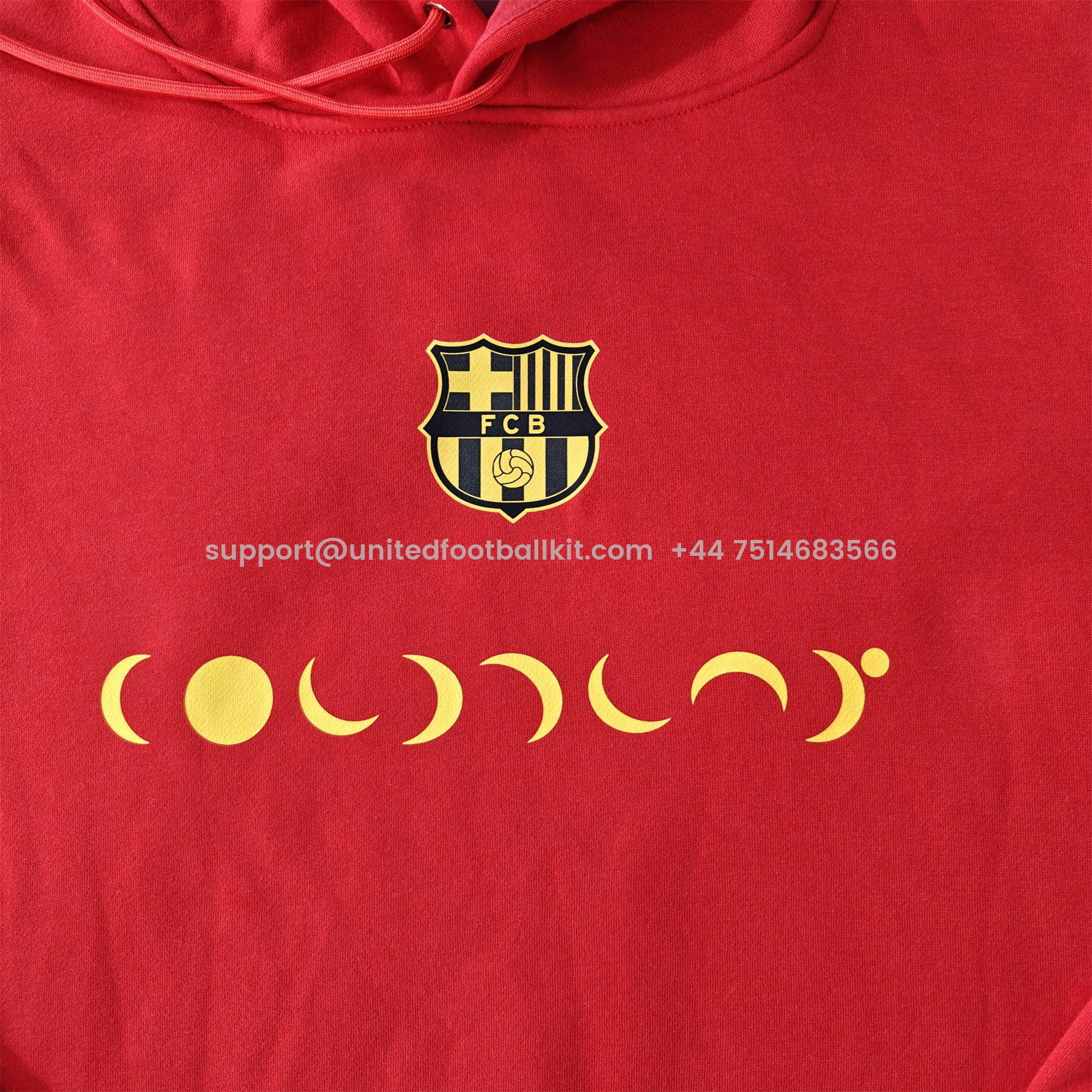 Unitedfootballkit.com | Barcelona X Coldplay 24-25 Moon Silhouette Hoodie - Red -Customize Name, Number and Patch | Worldwide Shipping