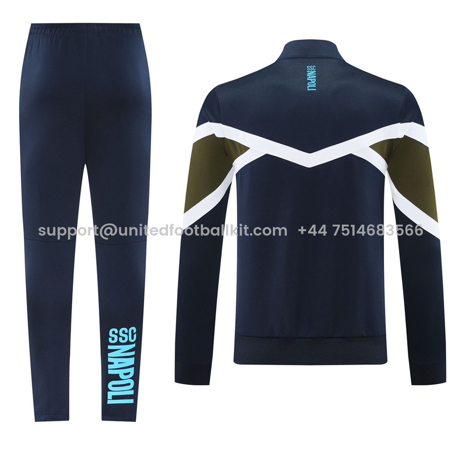 Unitedfootballkit.com | Napoli 24-25 Throwback Jacket Training Tracksuit - Deep Blue Jackets & Pants -Customize Name, Number and Patch | Worldwide Shipping