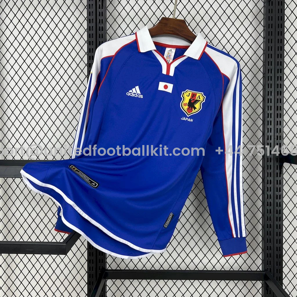 Unitedfootballkit.com | Retro Japan 2000 Home Long Sleeves Jersey -Customize Name, Number and Patch | Worldwide Shipping