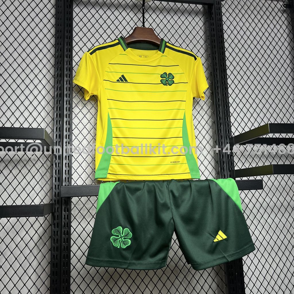 Unitedfootballkit.com | Celtic 24-25 Away Kids Kit -Customize Name, Number and Patch | Worldwide Shipping