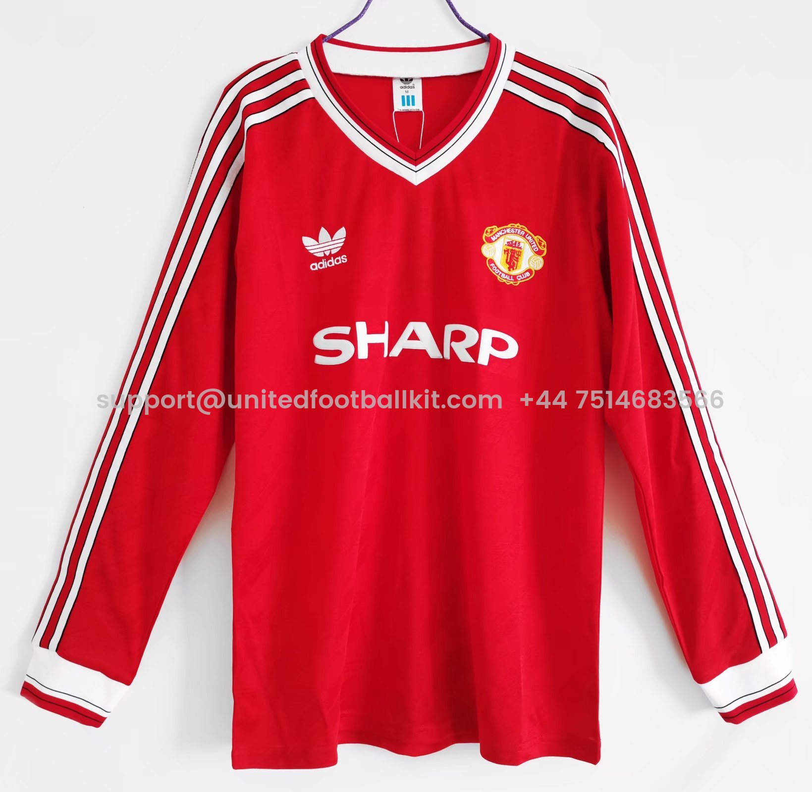 Unitedfootballkit.com | Retro Manchester United 86-88 Home Long Sleeve Jersey -Customize Name, Number and Patch | Worldwide Shipping