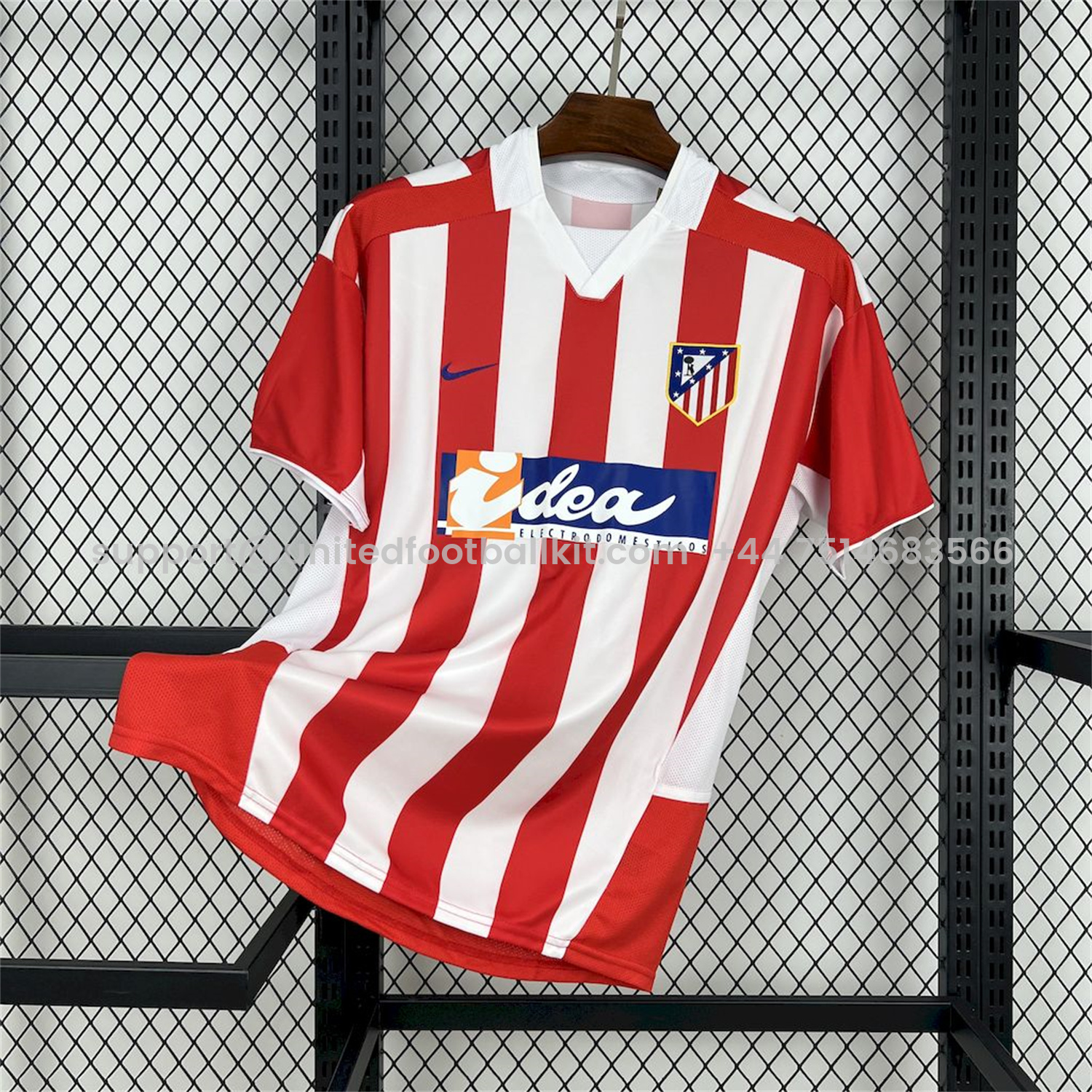 Unitedfootballkit.com | Retro Atletico Madrid 2002-03 Home Jersey -Customize Name, Number and Patch | Worldwide Shipping