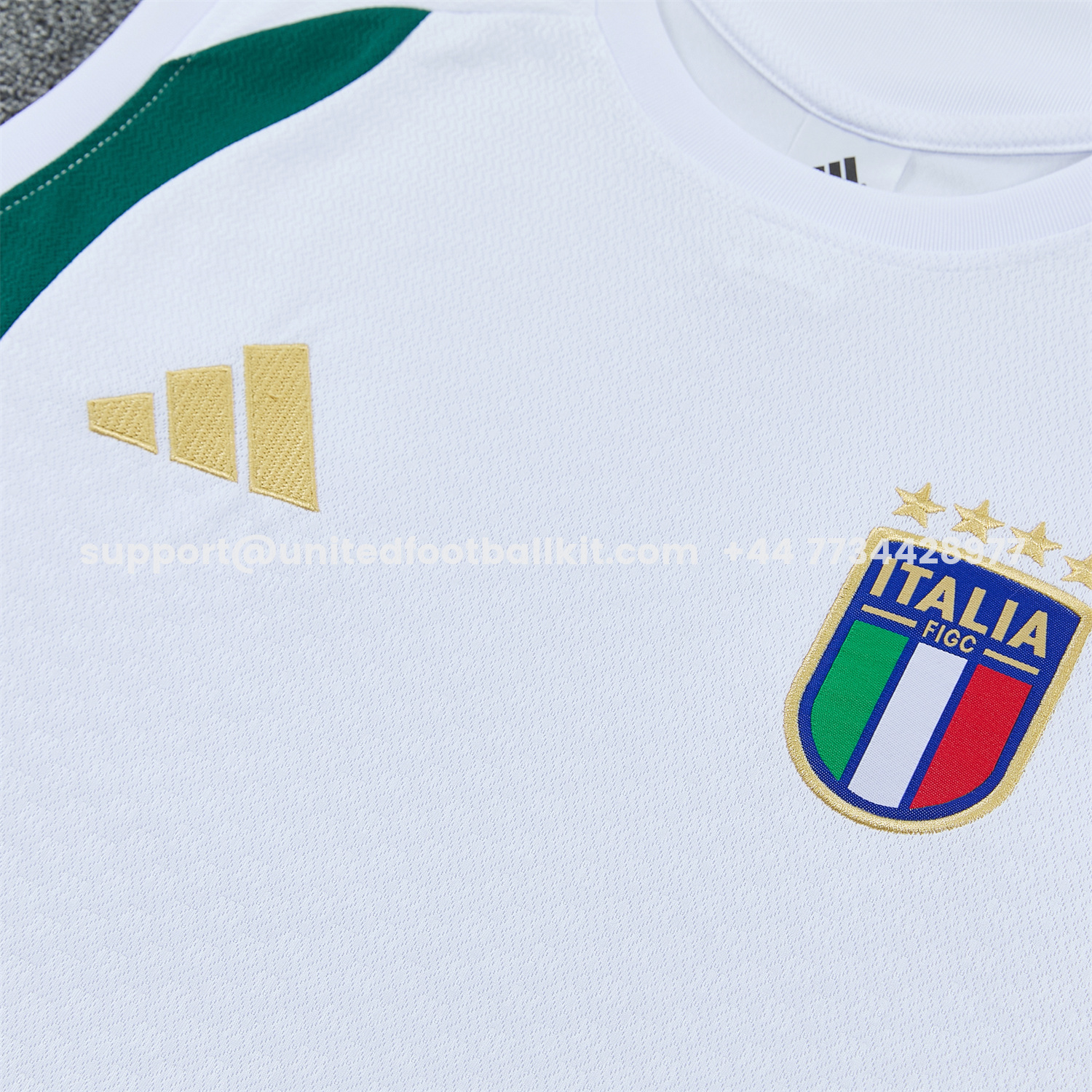 Unitedfootballkit.com | Italy 2026 Vest Training Set - White Vest and Green Shorts -Customize Name, Number and Patch | Worldwide Shipping