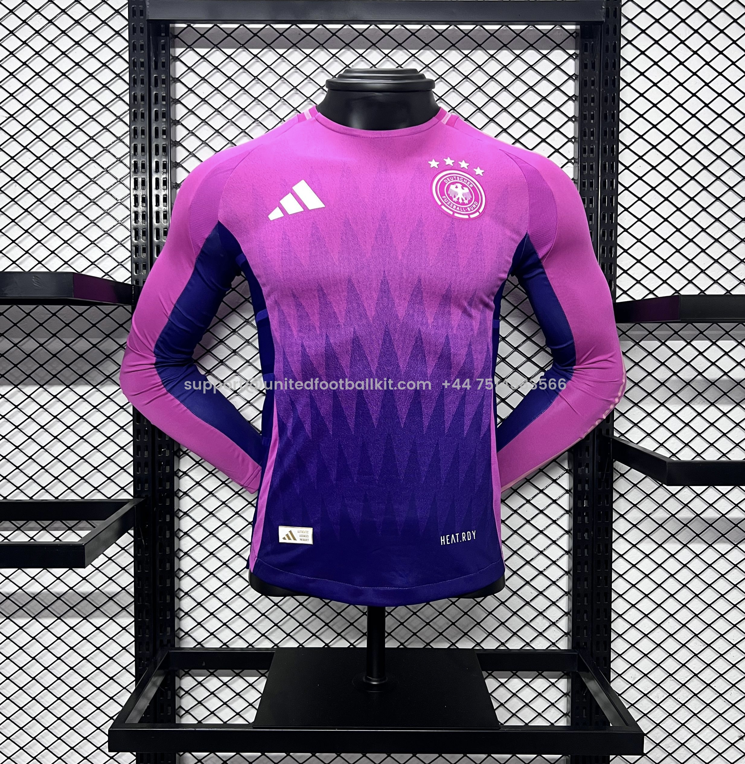 Unitedfootballkit.com | Germany 2024 Away Stadium Long Sleeve Jersey - Player Version -Customize Name, Number and Patch | Worldwide Shipping