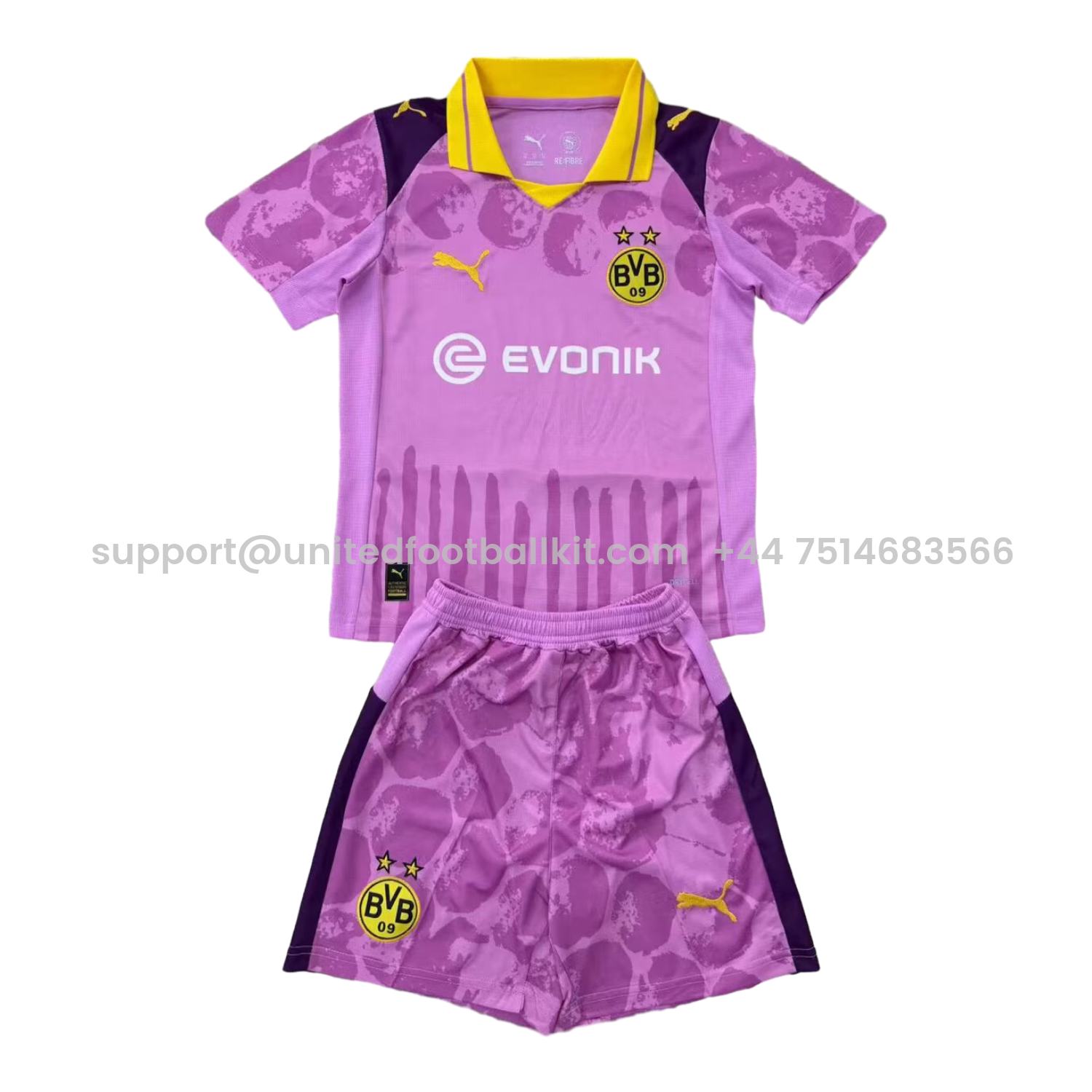 Unitedfootballkit.com | Dortmund 2025 Club World Cup Goalkeeper Purple Kids Kit -Customize Name, Number and Patch | Worldwide Shipping