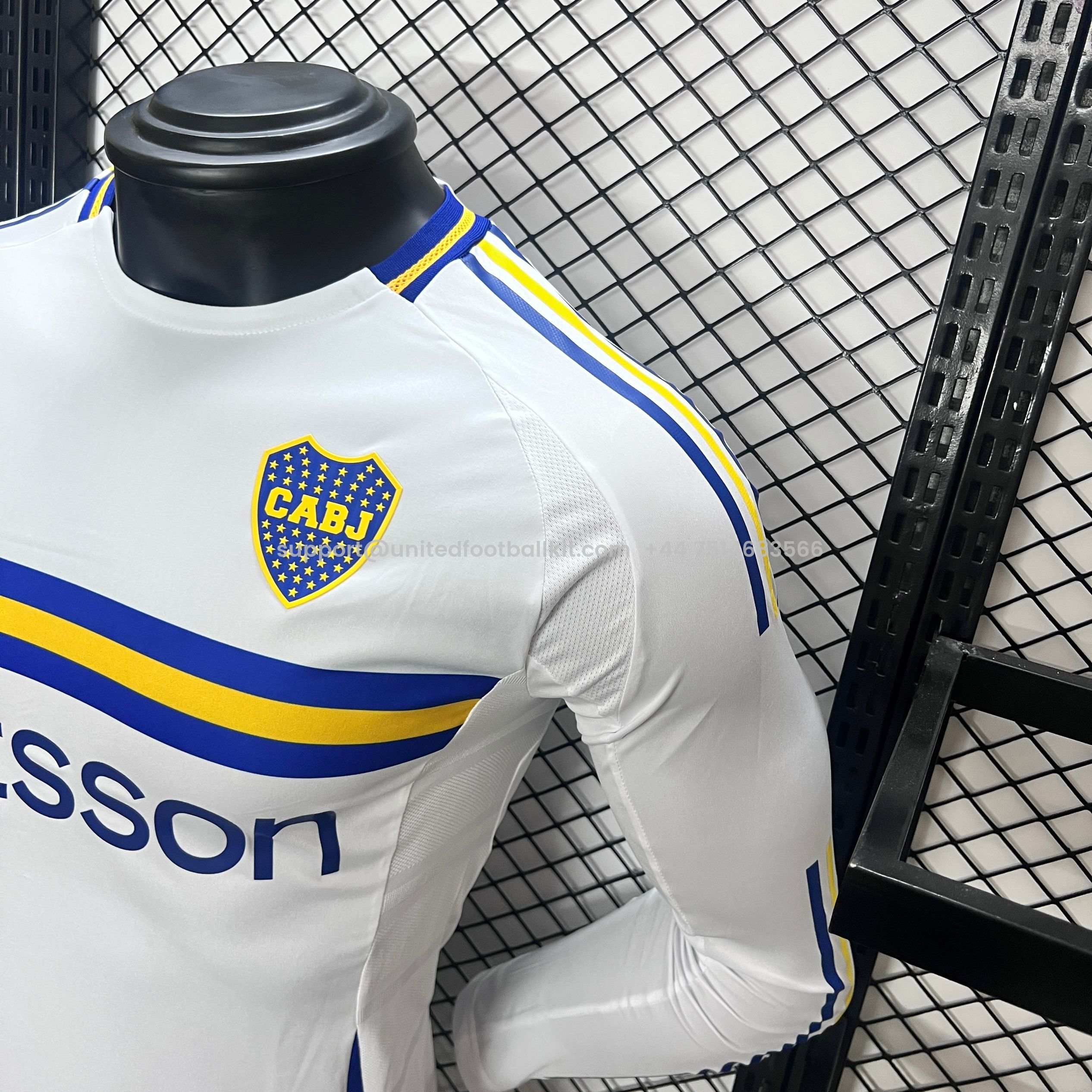 Unitedfootballkit.com | Boca Juniors 24-25 Away Long Sleeve Jersey - Player Version -Customize Name, Number and Patch | Worldwide Shipping