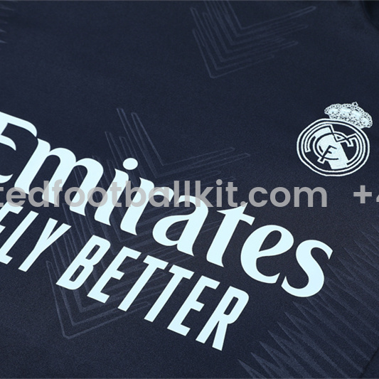 Unitedfootballkit.com | Real Madrid 24-25 Long Sleeve Training Set - Player Version - Royal Blue -Customize Name, Number and Patch | Worldwide Shipping