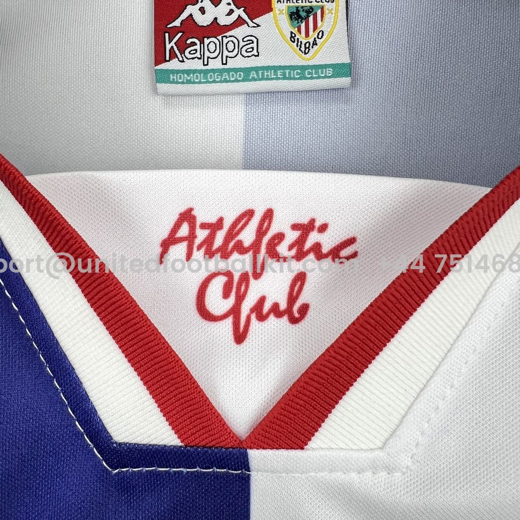 Unitedfootballkit.com | Retro Athletic Bilbao 1997-98 Away Unsponsored Jersey -Customize Name, Number and Patch | Worldwide Shipping