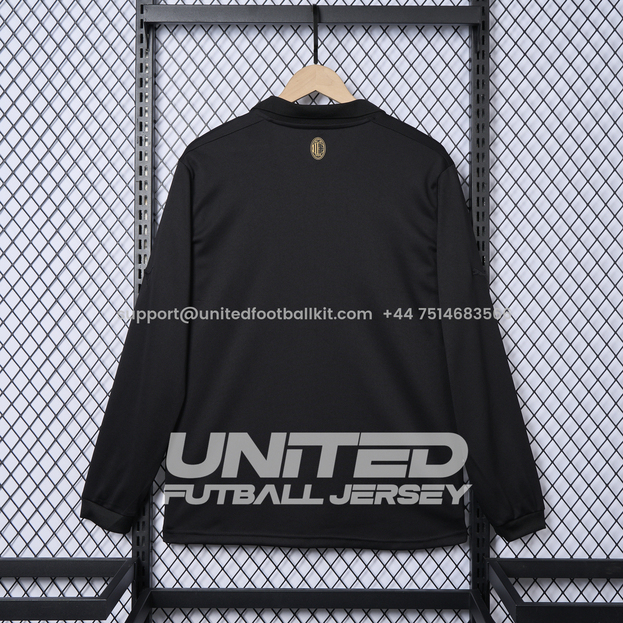 Unitedfootballkit.com | AC Milan 24-25 125th Anniversary Long Sleeves Black GK Jersey - Fans Version -Customize Name, Number and Patch | Worldwide Shipping