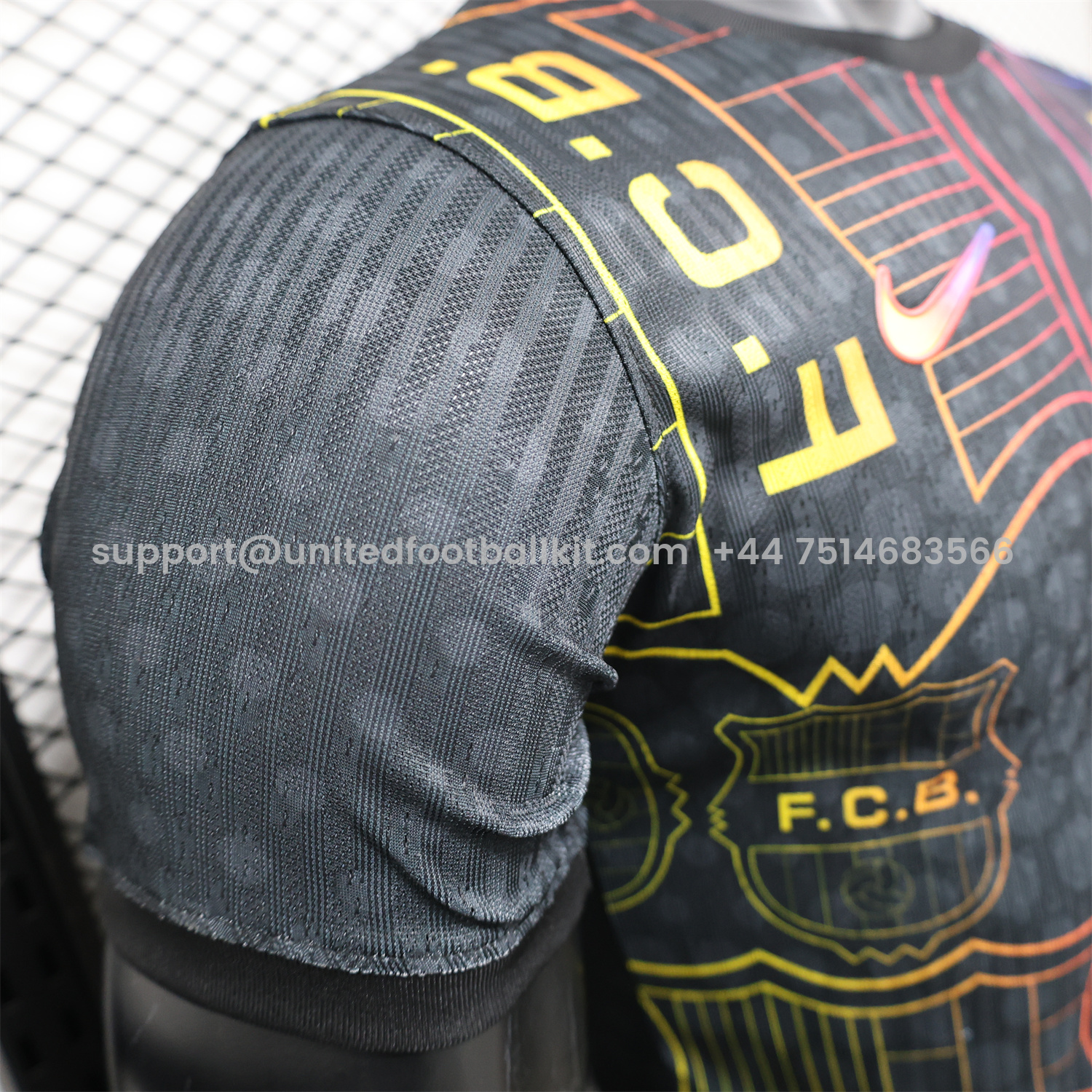 Unitedfootballkit.com | Barcelona 24-25 Black Fluorescent ICON Special Edition Jersey - Player Version -Customize Name, Number and Patch | Worldwide Shipping