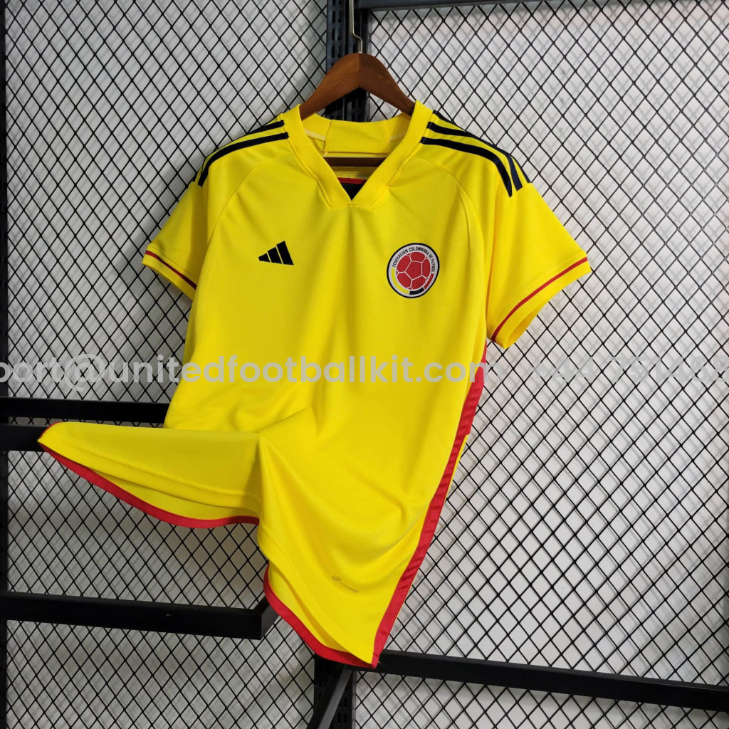 Unitedfootballkit.com | Colombia 2022 Home Stadium Jersey - Fans Version -Customize Name, Number and Patch | Worldwide Shipping