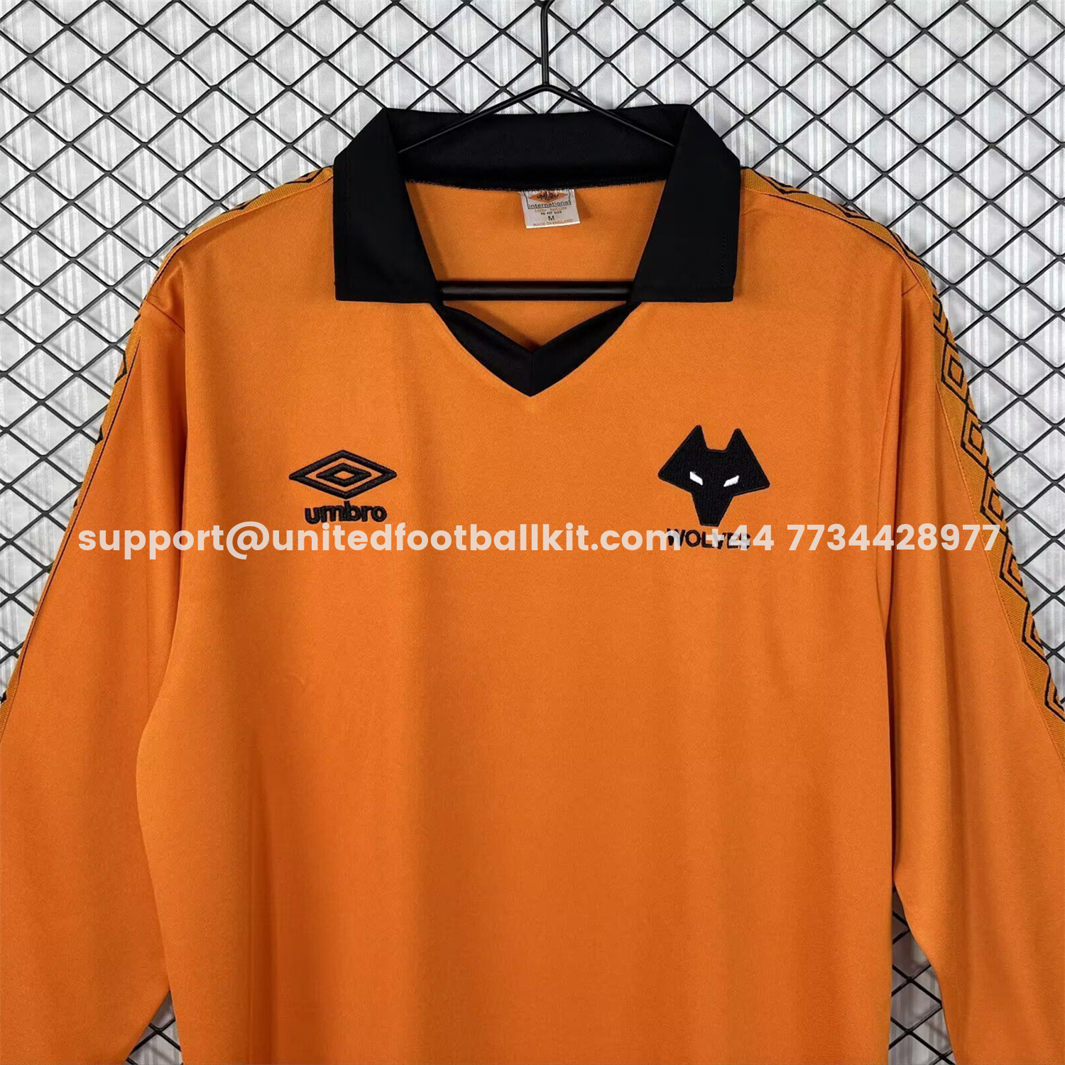 Unitedfootballkit.com | Retro Wolverhampton Wanderers Wolves 1979-82 Home Long Sleeves Jersey - Fans Version -Customize Name, Number and Patch | Worldwide Shipping