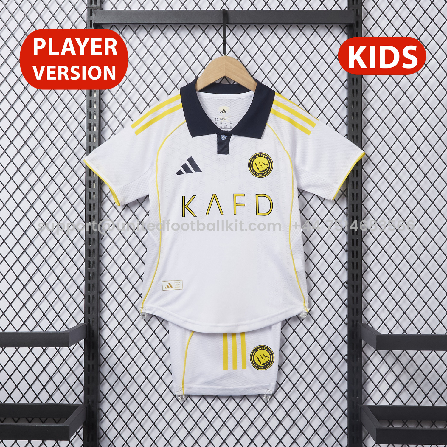 Unitedfootballkit.com | Al Nassr Riyadh Victory 25-26 Third Kids Kit - Player Version -Customize Name, Number and Patch | Worldwide Shipping