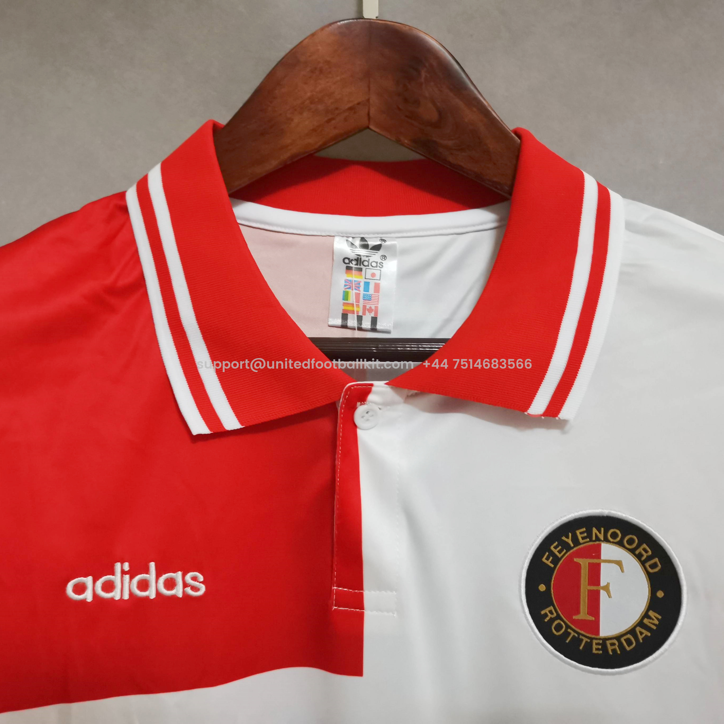 Unitedfootballkit.com | Retro Feyenoord 1994-96 Home Jersey -Customize Name, Number and Patch | Worldwide Shipping