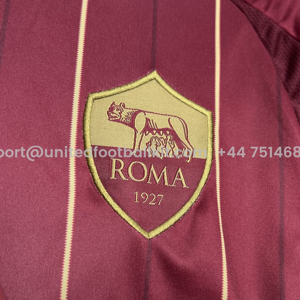 Unitedfootballkit.com | AS Roma 24-25 Home Stadium Jersey - Fans Version -Customize Name, Number and Patch | Worldwide Shipping