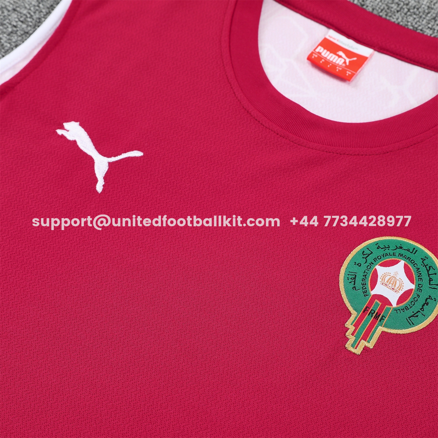 Unitedfootballkit.com | Morocco 2026 Vest Training Set - Red Top and Green Shorts -Customize Name, Number and Patch | Worldwide Shipping