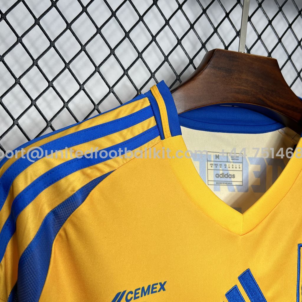 Unitedfootballkit.com | Tigres UANL 24-25 Home Stadium Jersey - Fans Version -Customize Name, Number and Patch | Worldwide Shipping
