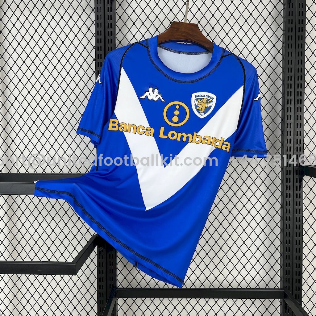 Unitedfootballkit.com | Retro Brescia Calcio 2003-04 Home Jersey -Customize Name, Number and Patch | Worldwide Shipping