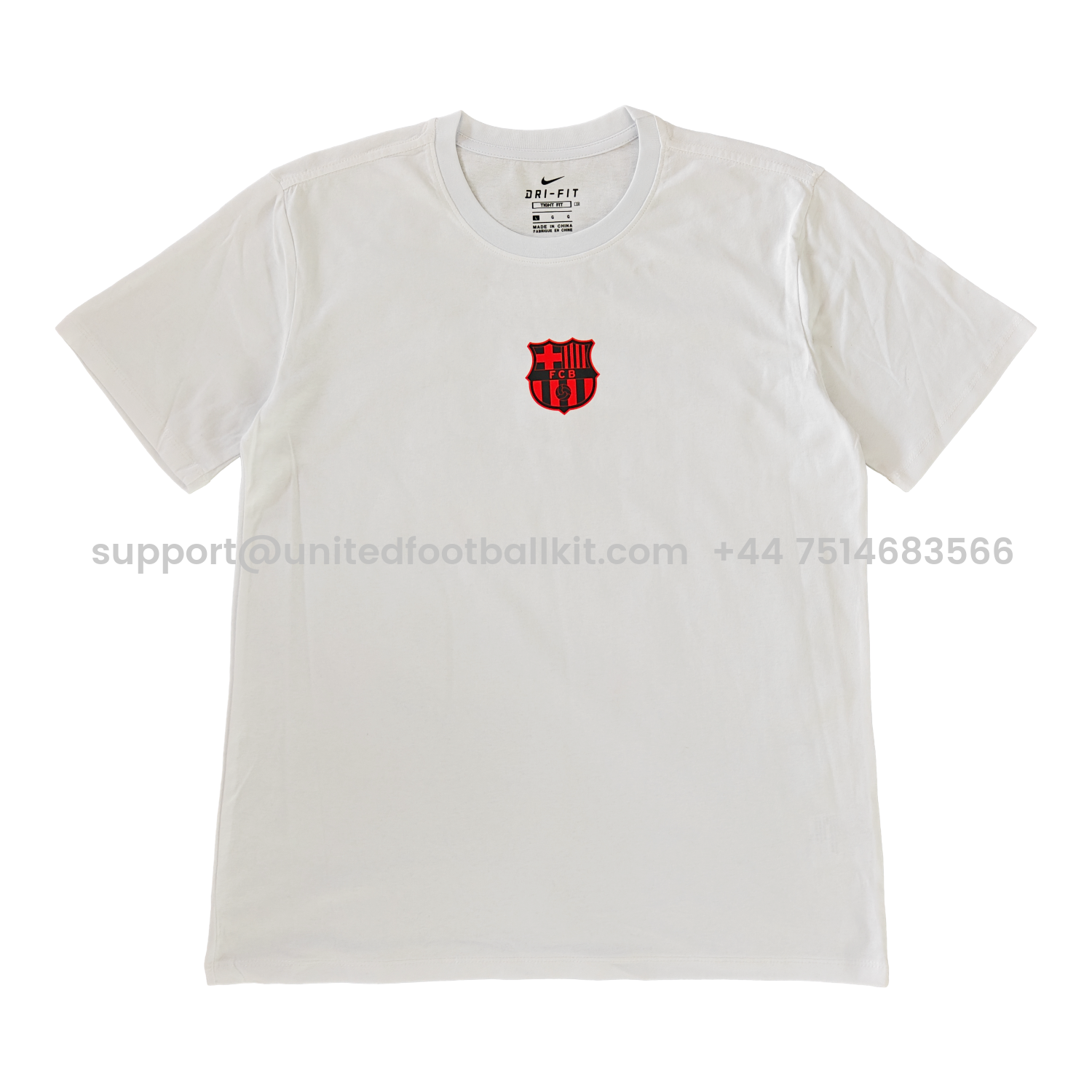 Unitedfootballkit.com | Barcelona Més Que Un Club Skateboard Aesthetics T-shirt【White】 -Customize Name, Number and Patch | Worldwide Shipping