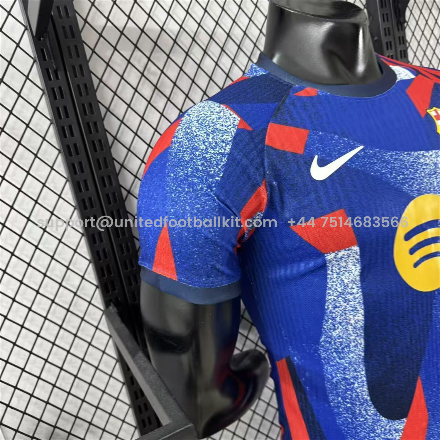 Unitedfootballkit.com | Barcelona 25-26 Blue And Red Pre-Match Jersey - Player Version -Customize Name, Number and Patch | Worldwide Shipping
