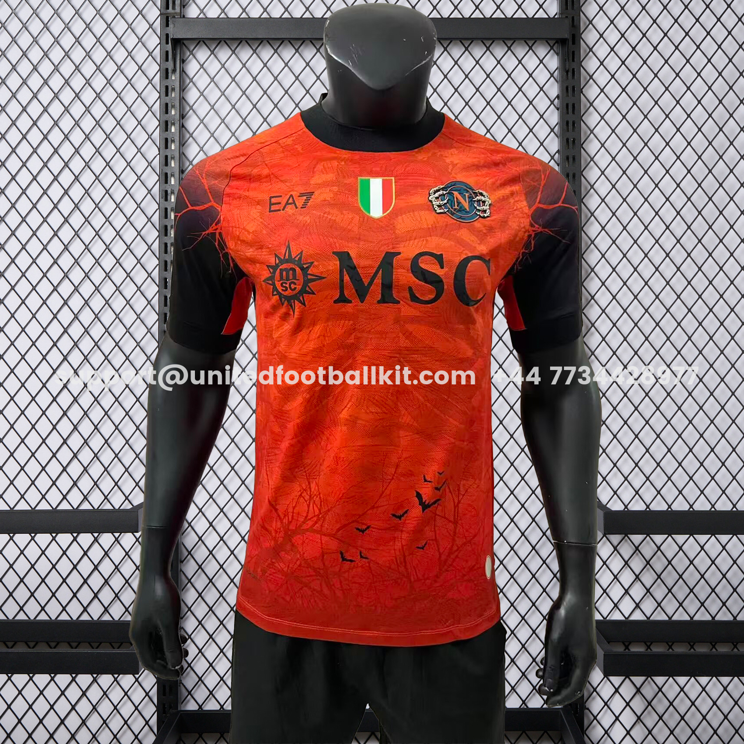 Unitedfootballkit.com | Napoli 25-26 Halloween Orange Goalkeeper Jersey - Player Version -Customize Name, Number and Patch | Worldwide Shipping