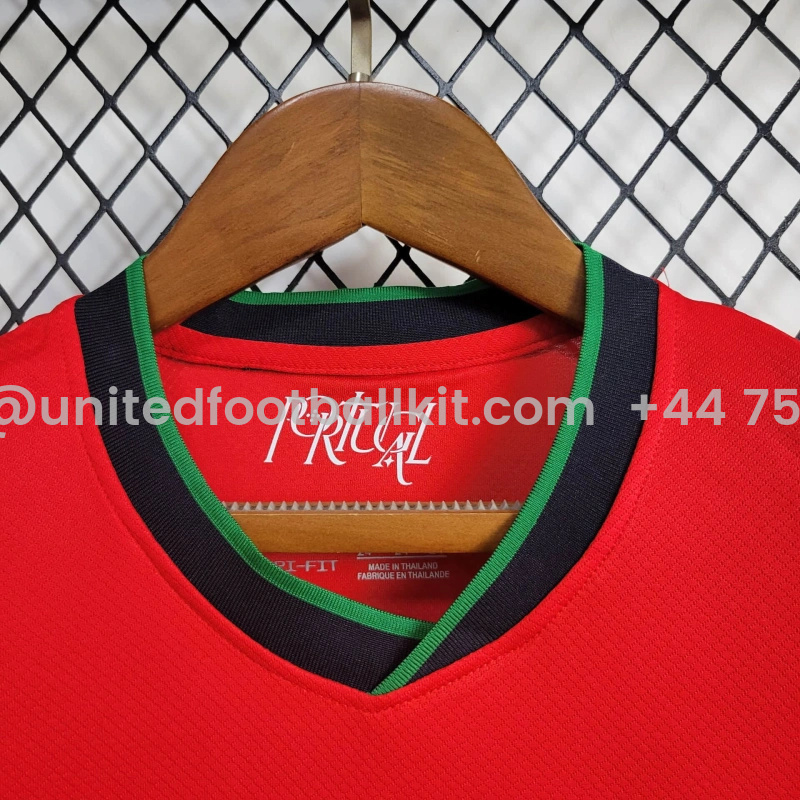 Unitedfootballkit.com | Portugal 2024 Home Stadium Kids Kit -Customize Name, Number and Patch | Worldwide Shipping